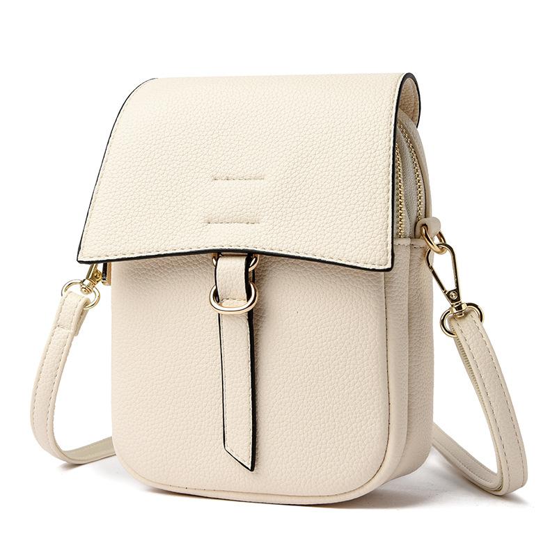 Oblique Span Bag For Mobile Phones Women'S Multi-Function Mini Bag Women'S Vertical Double-Layer Leather Mobile Phone Bag