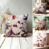 Arataki Itto Genshin Impact Cute Cushion Cover Square Short Plush Pillow Case Living Room Sofa Home Decor Funda X