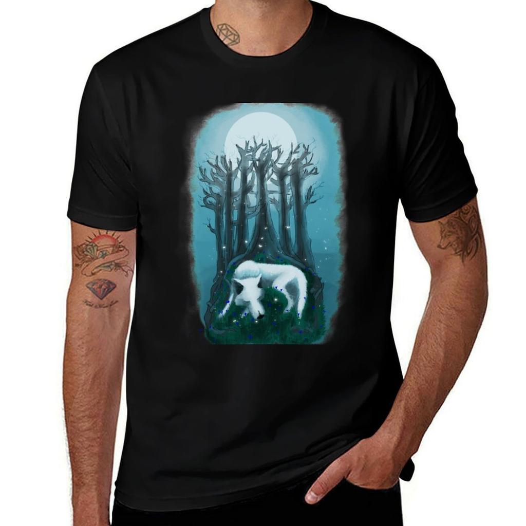 Waya Wolf In In The Moonlight With No Background Tshirt Large Size Short Sleeve Tshirt