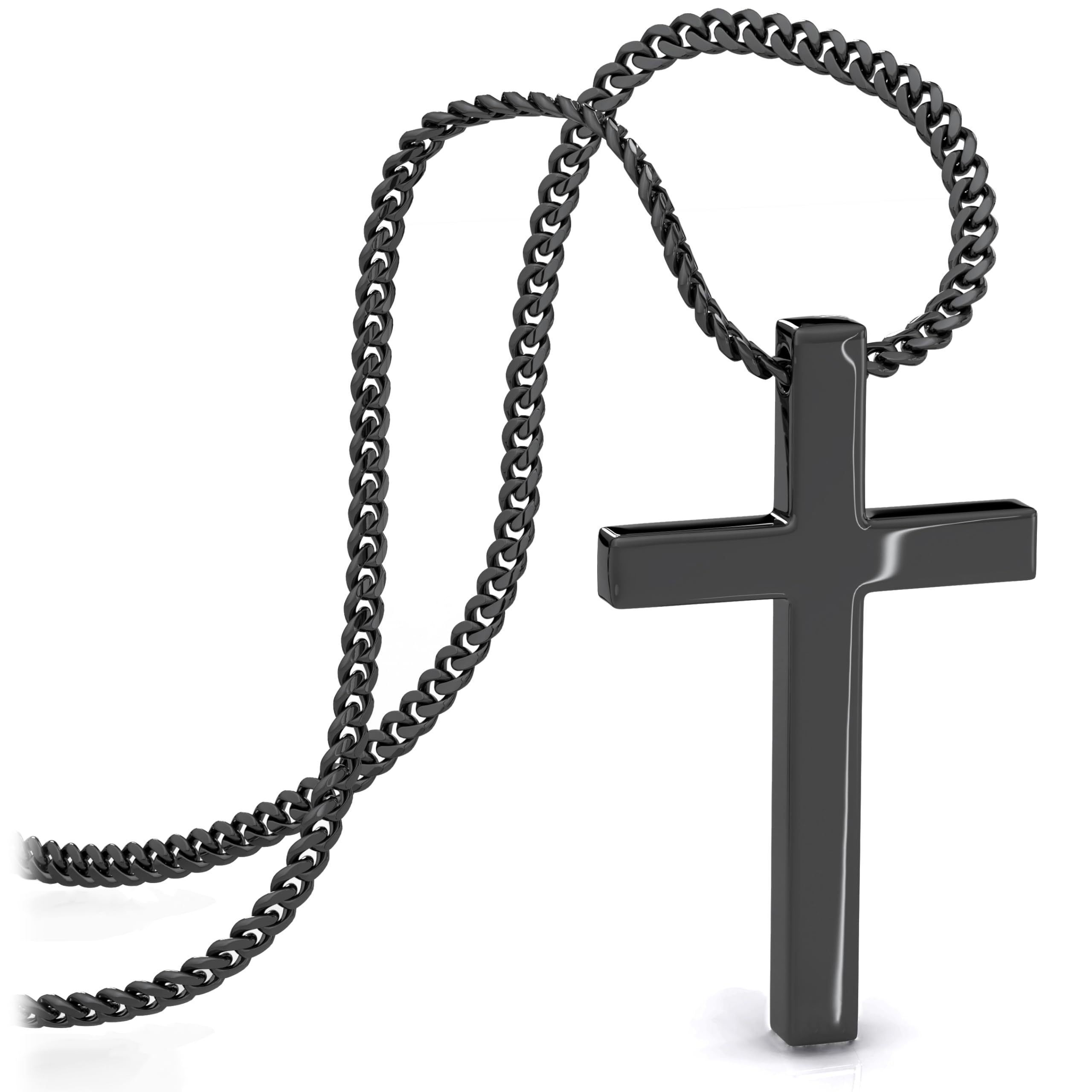 

Necklace Black Necklace Black Jewelry Curb Chain Christian Chain [SERASAR] Women s Women s Women s чорний