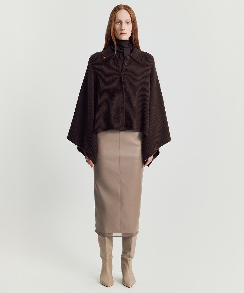 Meibeoyu Roddie Cape Knit Jacket _ Brown