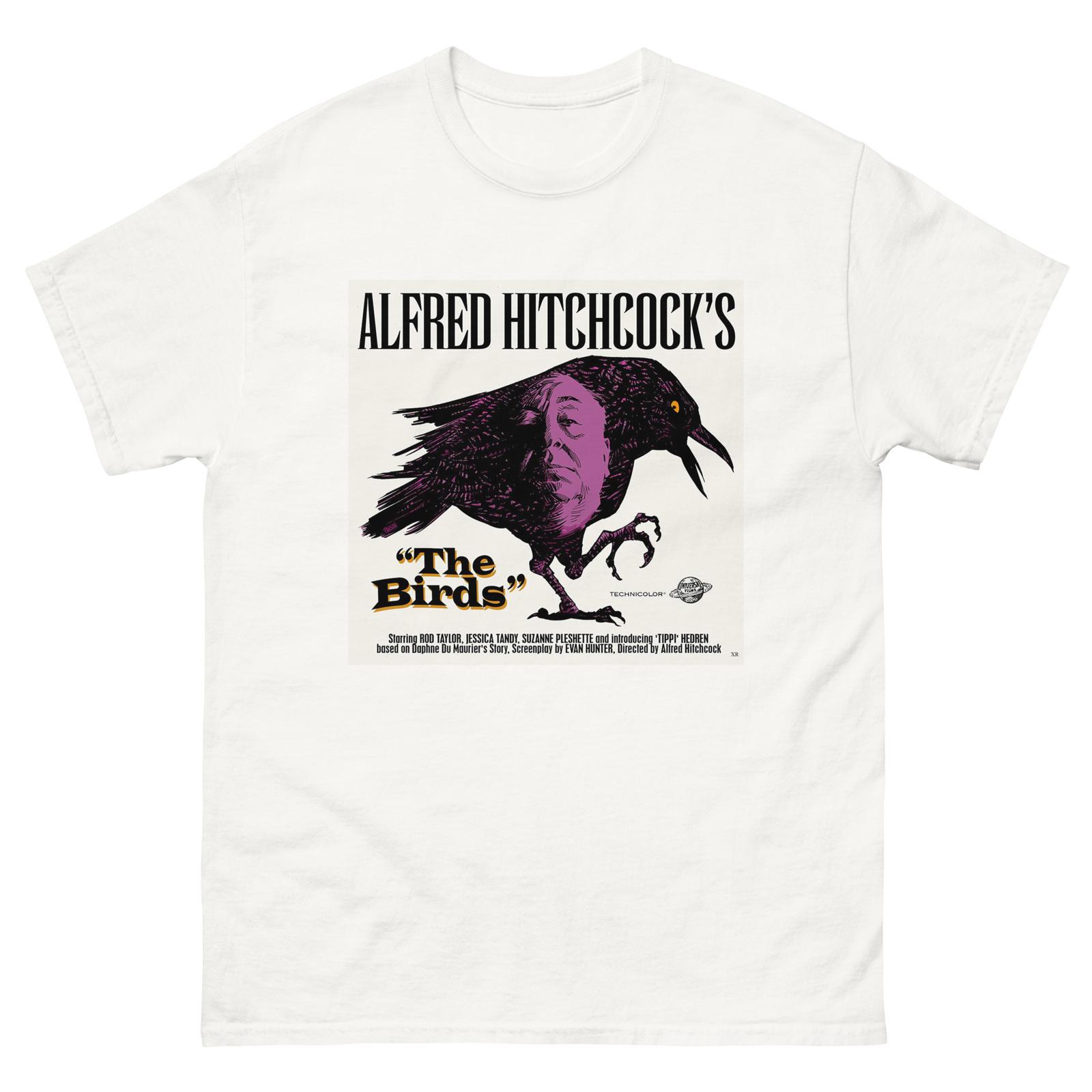 Vintage Movie Poster T-Shirt Mens Womens Tees Top Hitchcock The Birds Unisex T-Shirt Mens Womens Tees Top XL
