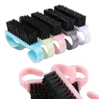 5Pcs Black Bristle Nail Cleaner Brush, Dust Debris Cleaning Brush for Nails Cleaning, Manicure Pedicure Tool