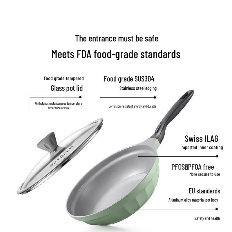 Buydeem Pleated Moonlight Ceramic Non-stick Frying Pan