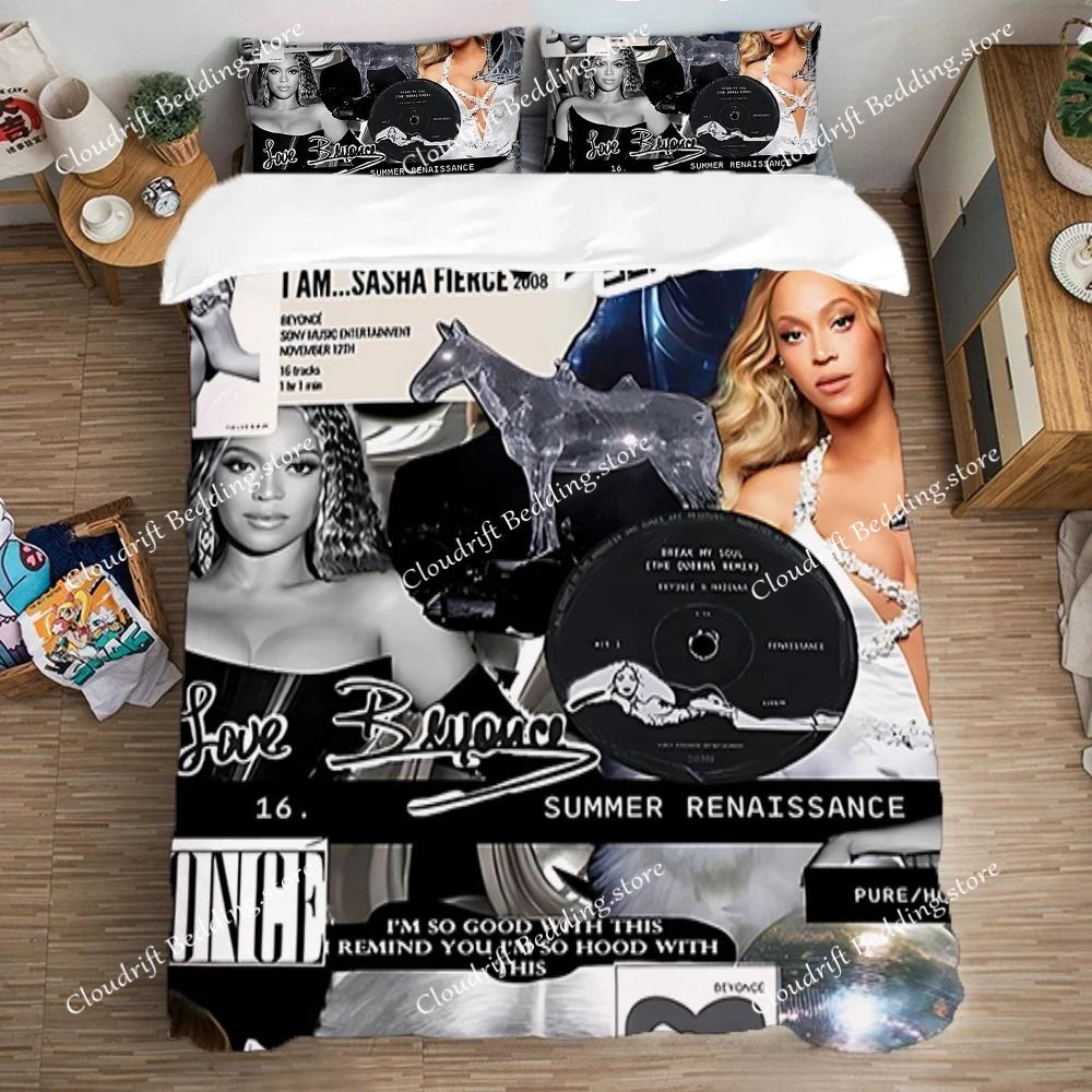 Queen Bed Comforter Sets Quilt Cover Duvet Cover Set Single Double Large Size Art Fashion B-Beyonces Pillowcase Bedding Linen