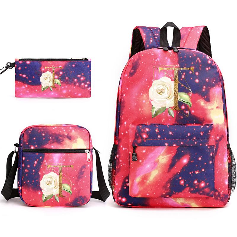 26 Litere Engleze 3Buc Rucsac Cosplay Pânză Copii Copii ghiozdan Geantă de călătorie Back To School Bookbag