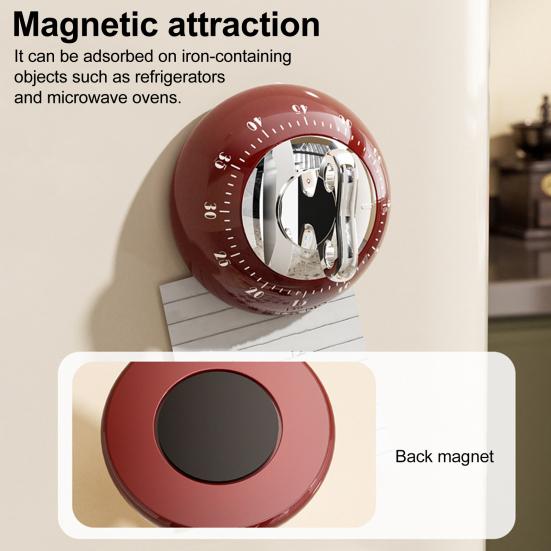 Magnetic Kitchen Timer Mechanical Countdown Clock for Cooking Baking Studying