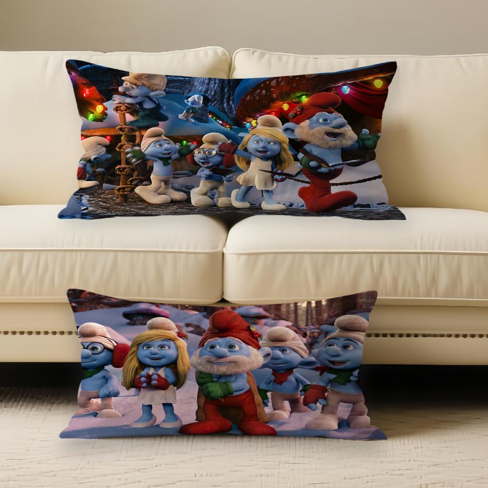Hot Cartoon S-Smurfs Pillow Case Suitable For All Seasons Home Decoration Cushion Cover Suitable For Livingroom Bedroom Sofa