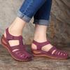 Summer retro women's sandals car line hole shoes non-slip large size round head wedge sandals women