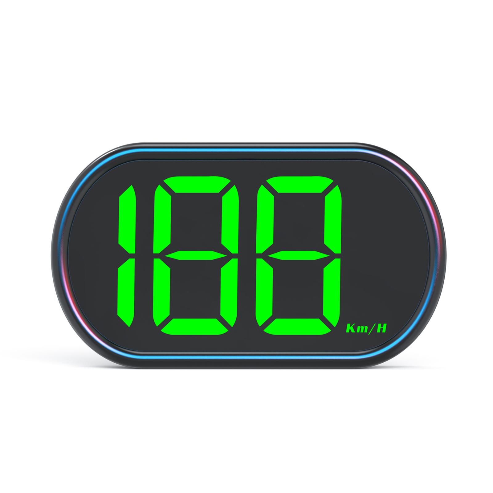 

Цифровой спидометр с проекционным дисплеем, GPS, спидометр в милях в час для легковых автомобилей, грузовиков, большой экран с функцией Plug and Play type 2-green word-KMH чёрный