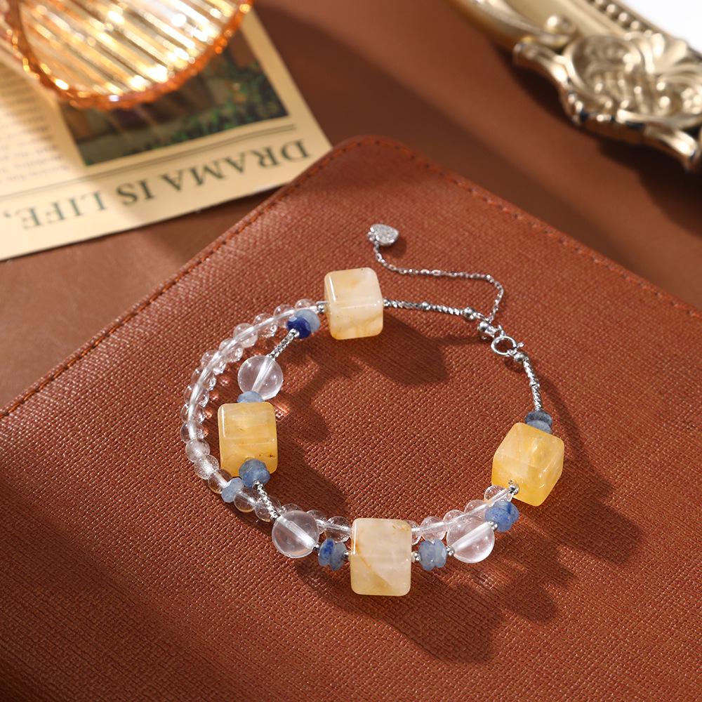 Браслет из изумрудных кристаллов - Роскошный квадратный дизайн с натуральными кристаллами в форме сахарных кубиков