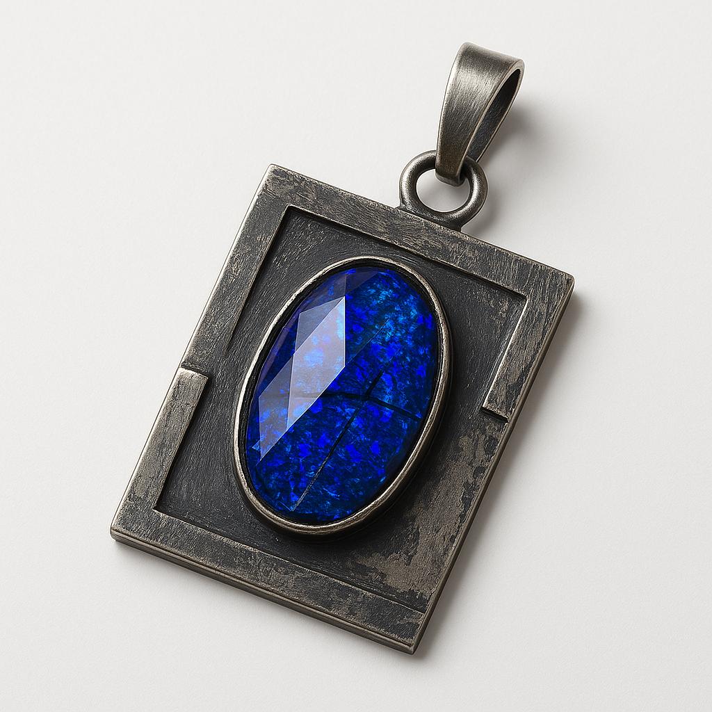 Natural Opal Pendant 925 Sterling Silver 41.4 ct Aurora Oval October Birthstone for Gem Collections