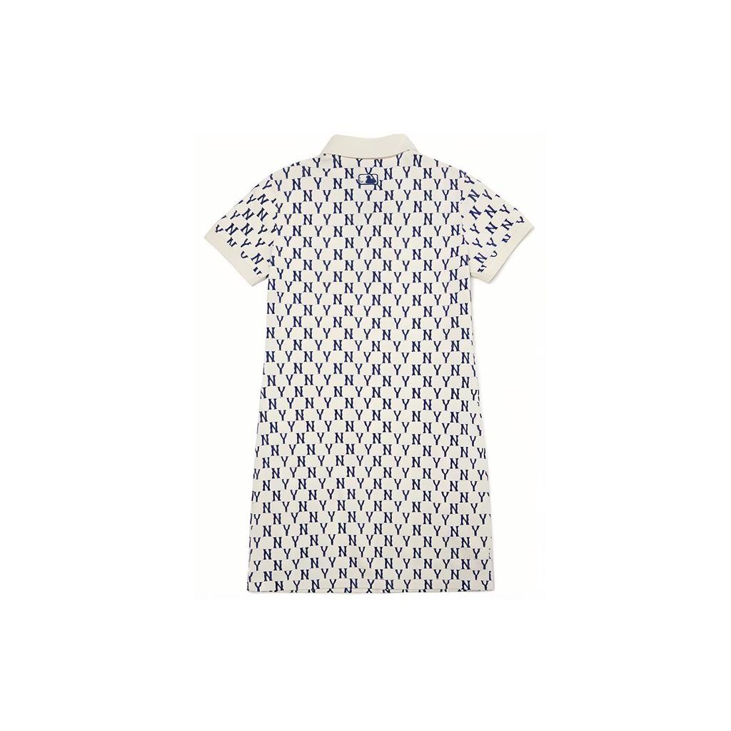 New MLB Short Sleeved Dress Women's Cream 3FOPM0223-50CRS