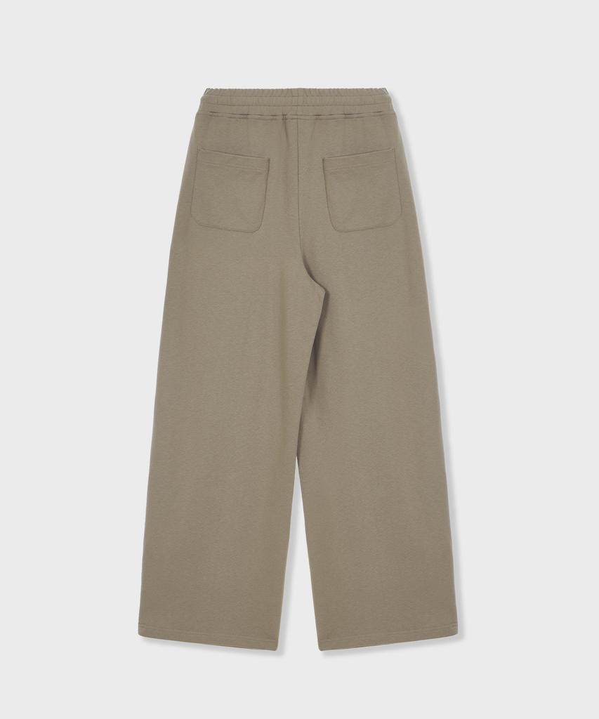 GLW Wide Double-Pleat Sweatpants Beige