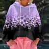Women's Floral Print Loose Casual Long Sleeved Hooded Sweatshirt