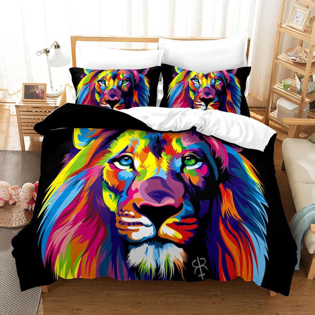 3D Digital Printing Bedding Quilt Set Three-Piece Elephant Animal Cartoon Animation