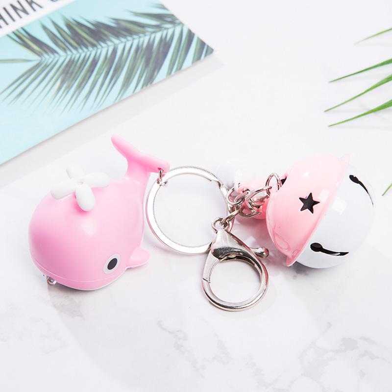 Whale LED Sound Keychain Mini Flashlight & Bag Pendant