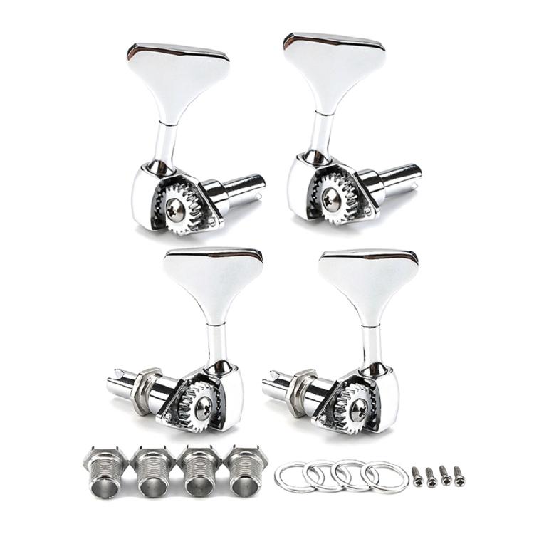 Electric Bass Tuner Peg 4 String Bass Machine Head Knobs Replacement Open Gear Bass Tuning Pegs Bass Accessory серебряный