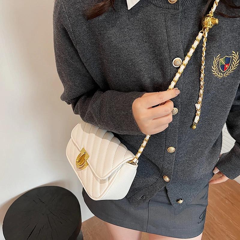 Сумки через плечо из искусственной кожи с цепочкой для женщин — фото 4