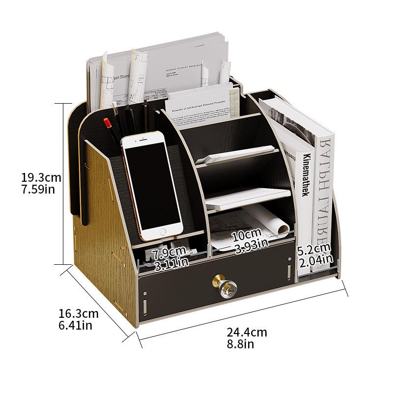 Nordischer Kreativer Holz-Stifthalter: Desktop-Organizer mit großer Kapazität und mehreren Fächern