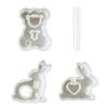 Rabbits Bear Resin Molds for Epoxy Resin, Hydroponic Vase Molds for Hydroponic Plant Flower Holders Home Decoration