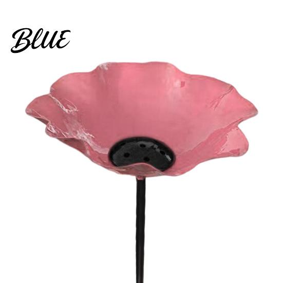 Backyard Bee Waterer Garden Metal Flower Stake Decorative Bird Bath Ground Insert Watering Pollinator Station Butterfly Drinking Bowl for Pollinators