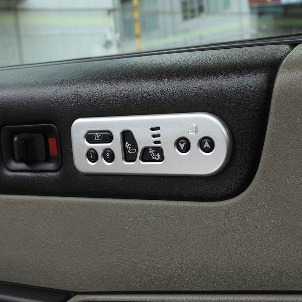 For Hummer H2 2003-07 Car Styling ABS Carbon Fiber/Silver Car Seat Memory Switch Frame Cover Trim Cover Sticker Car