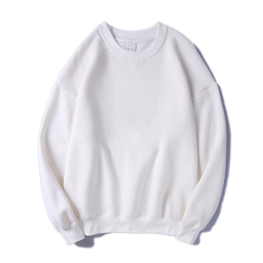Men's High-Quality Autumn/Winter Korean Trend Solid Color BF Style Loose Round Neck Hoodie