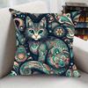 Cat Pattern Cushion Covers Chair Living Room Pillowcase Cozy Zipper Sofa Pillow Covers Animal Bedroom Indoor Home Decor