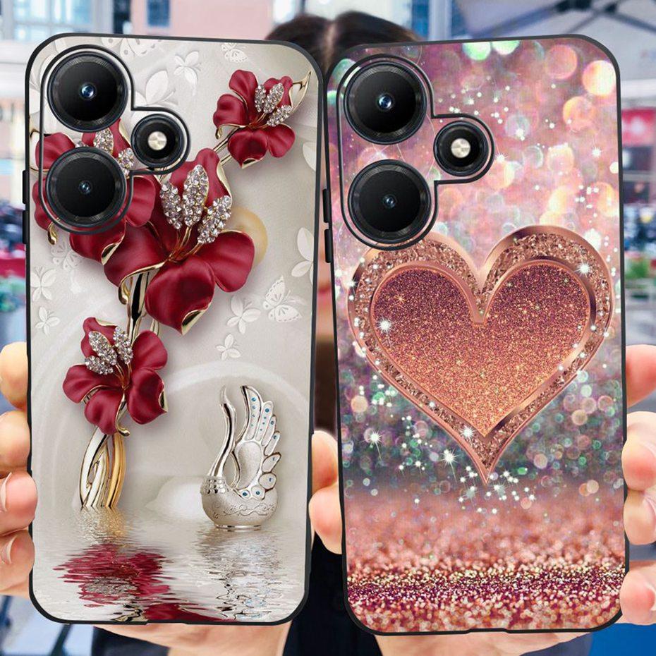 Cute Phone Case For Infinix Hot 30i Hot30 30 Play NFC 2023 Soft Silicone TPU Back Cover For Infinix Hot30i Hot 30 30Play