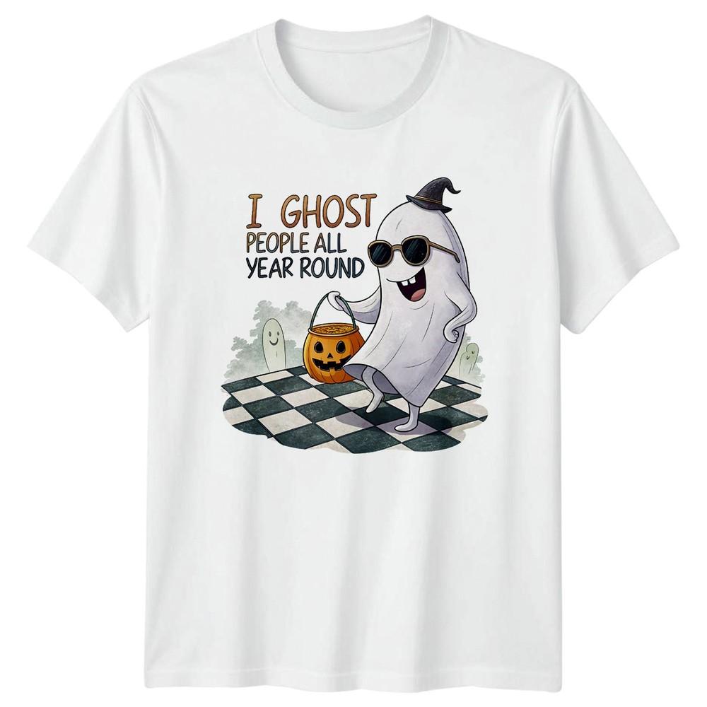 I Ghost People All Year TShirt Introvert Halloween Gift For Him And Her S
