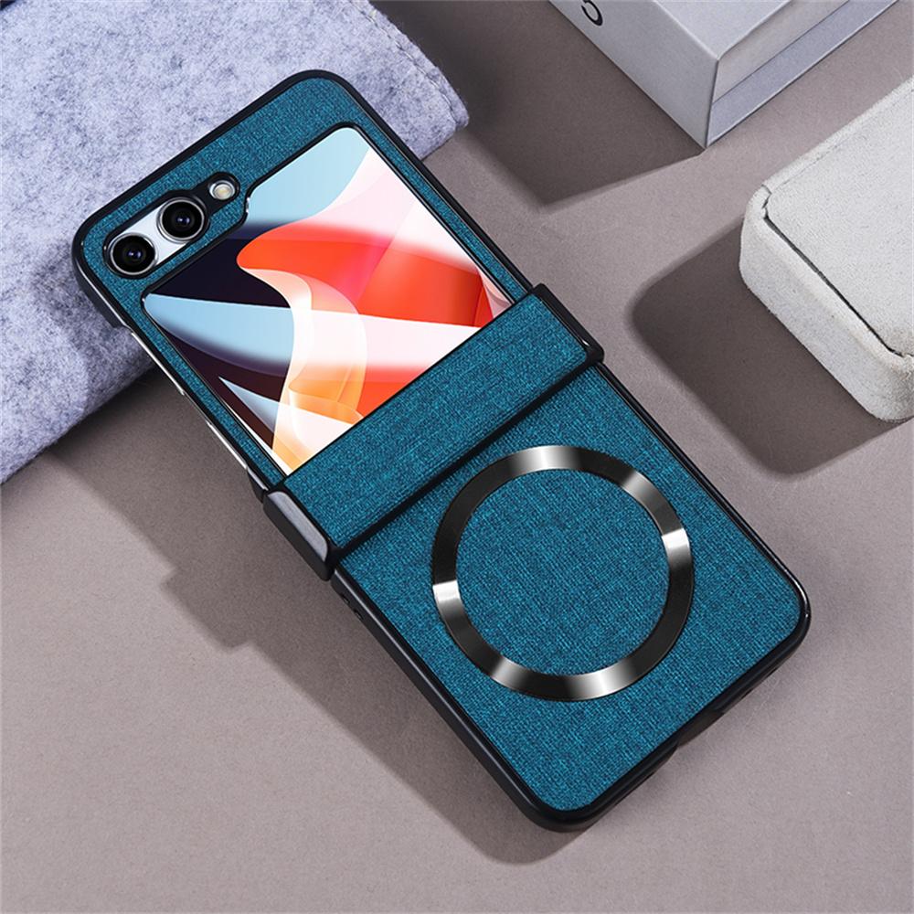 Business Integrated Screen Film Case for Samsung Galaxy Z Flip 5 Magsafe Cases Cloth Texture 3 In 1 Full Protector Galaxy Z Flip5 Hinge Cover