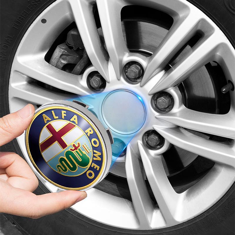 4pcs 60mm Car Wheel Center Hub Center Cap Rim Hub Dustproof Cover Emblemem for Alfa Romeo Giulia Stelvio Giulietta Spider GT 4C 8C Mito Brera