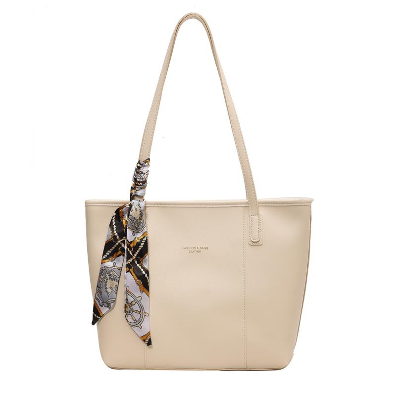 

PU Tote Bag Жіноча сумка великої місткості Сумка через плече бежевий