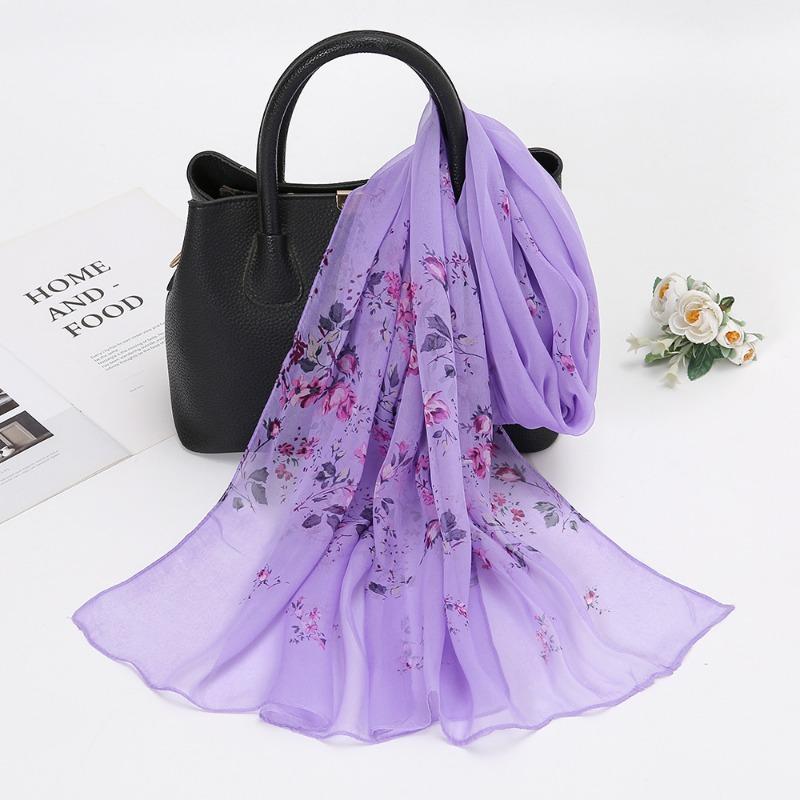 

New Georgie yarn fashion printing elegant celebrity silk scarf women, four seasons decorative festive gifts beach towel 160*50cm
