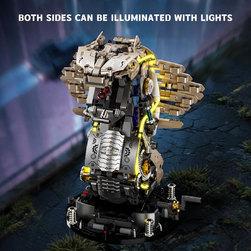 1186 Teile Mechanische Kobra Bausteine Tier Serie Leuchtend Kreatives 3D Ornament Weihnachtsgeschenk Erwachsene Kinder