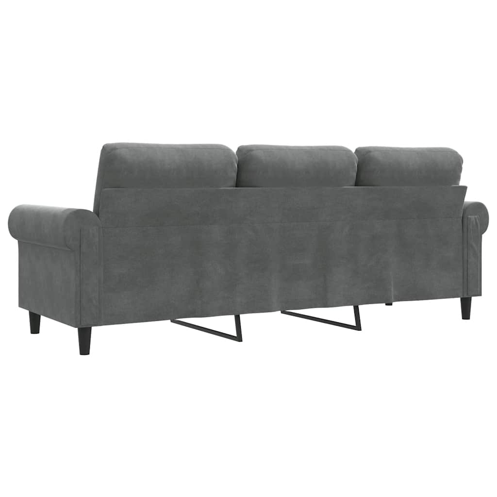3 Seater Sofa Dark Grey 180 cm Velvet