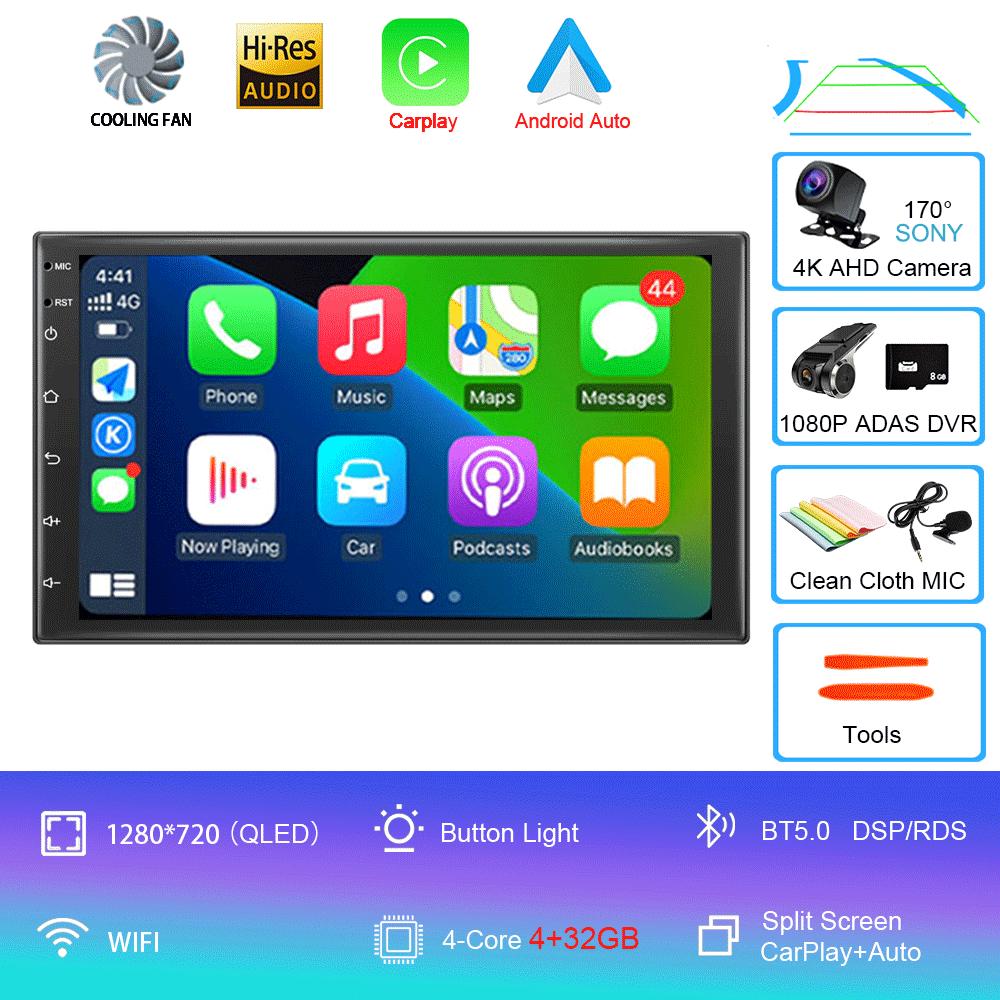 Universal 7"  Car Radio GPS 2 din Android 11 Auto Carplay For Volkswagen Nissan Hyundai Toyota Multimedia Player
