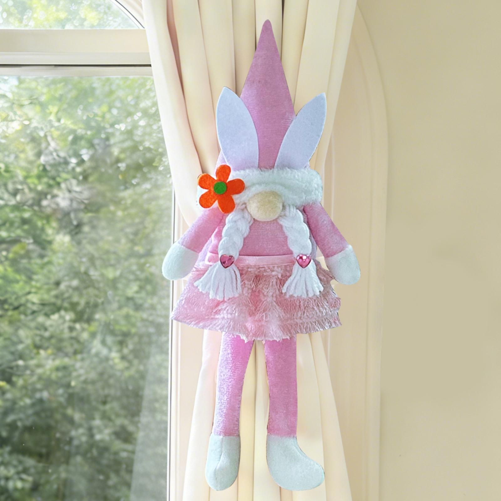 

Easter Curtain Tassel Decorations Face-less Easter Bunny Spring Scene Arrangement Party Holiday Decorations One Size