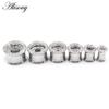 Alisouy Ohrstöpsel, Tunnel, Plugs, Expander, Keil, Messgerät, Ohrringe, Piercing, Körperschmuck, Lila, Schwarz, Klar, Zirkon, Edelstahl, 2 Stück