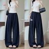 All-inclusive Side-washed Tencel Linen Trousers Women's Summer Thin High-waisted Lazy Wide-leg Trousers Casual Loose Scimitar Trousers