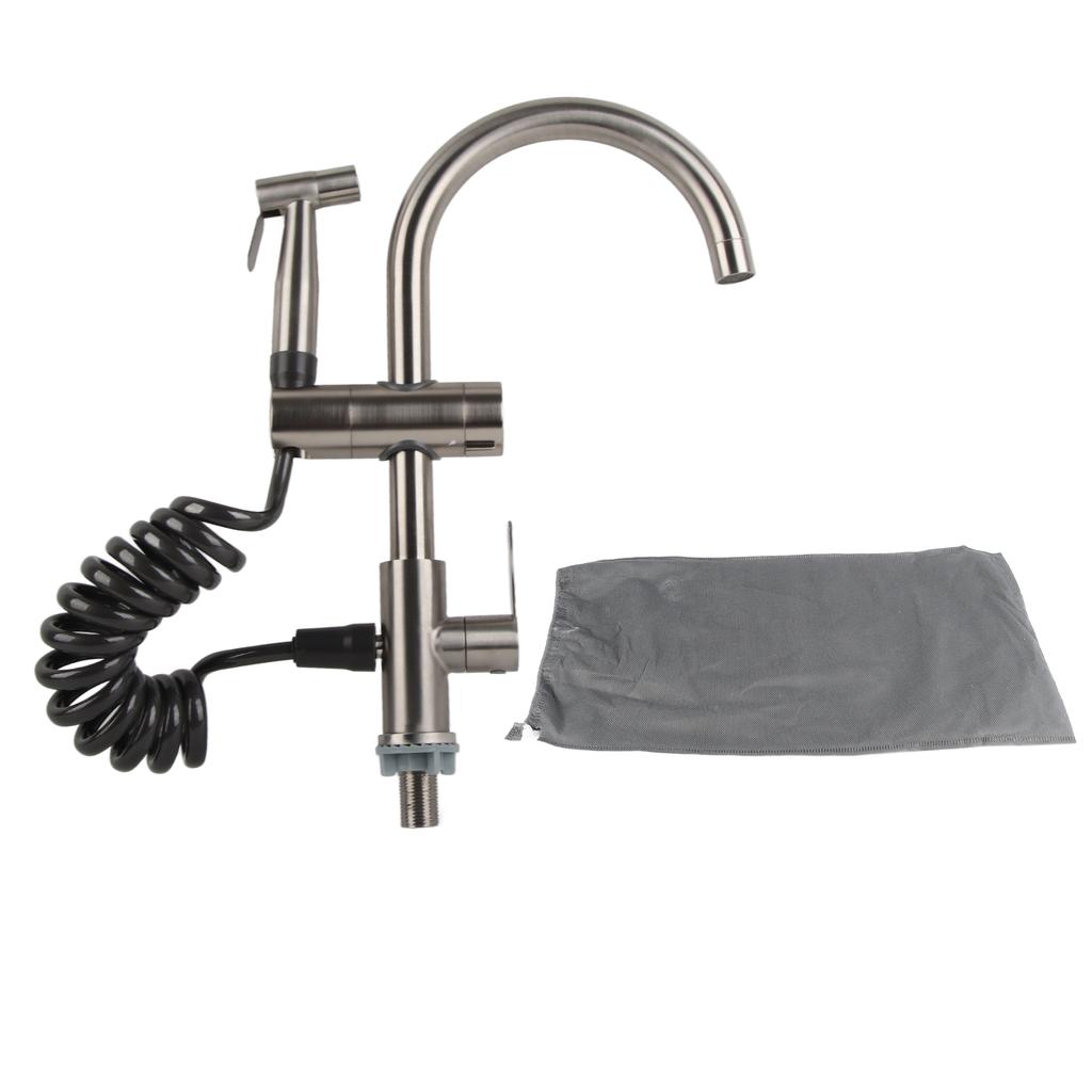 Stainless Steel Kitchen Sink Faucet Single Handle Kitchen Faucet with Side Sprayer