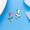 30 Cartoon Alloy Jewelry Pendants: Rose Red Drip Oil for DIY Bracelet and Handbag Accessories