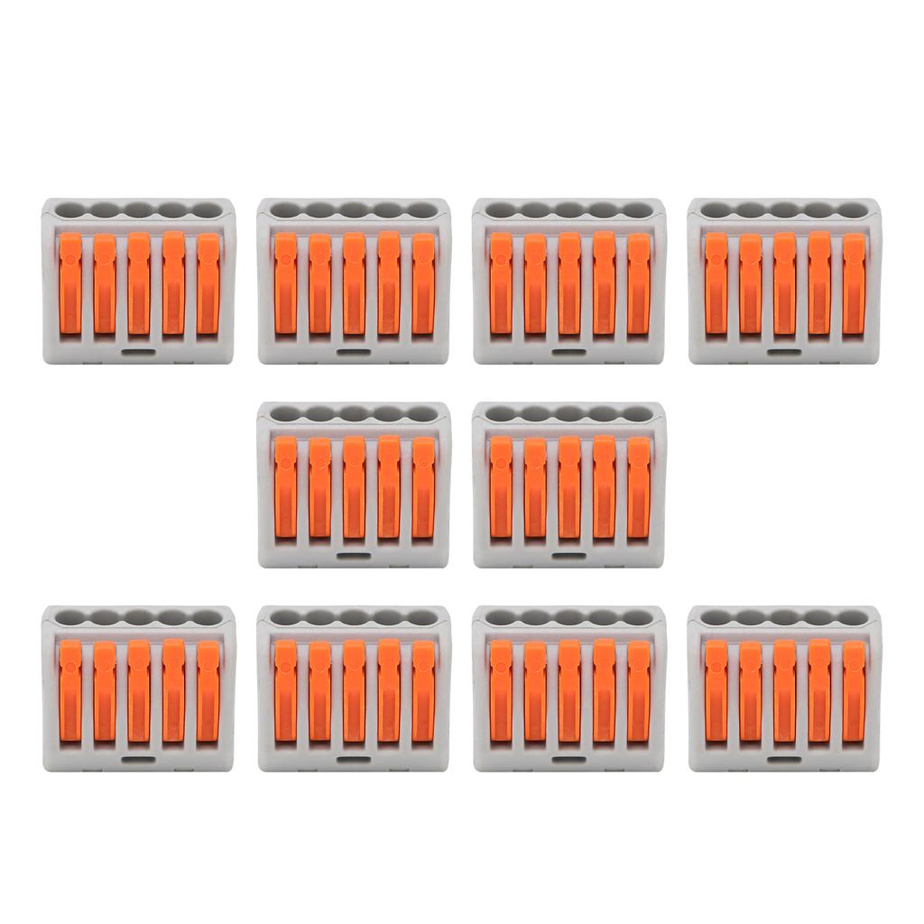 10Pcs Wire Block Clamp Terminal Quick Conductor Flexible Hard Cable Connector PCT215