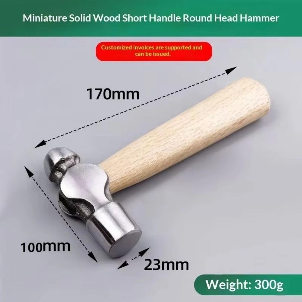 Durable Wooden Handle Hammer High Carbon Steel Round Head Hammer Mini Hammer Small Repairs