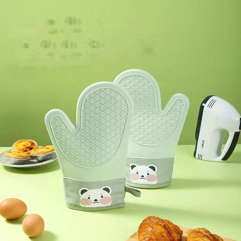 Silicone non-slip gloves high temperature resistant microwave oven oven gloves kitchen insulation anti-scalding baking gloves