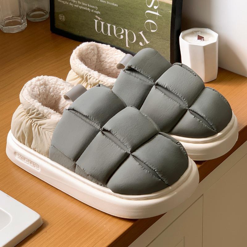 Waterproof Cotton Slippers Men's New Bags and Autumn and Winter Indoor Home Non-slip and Warm Bag Head Wool Cotton Shoes Outside