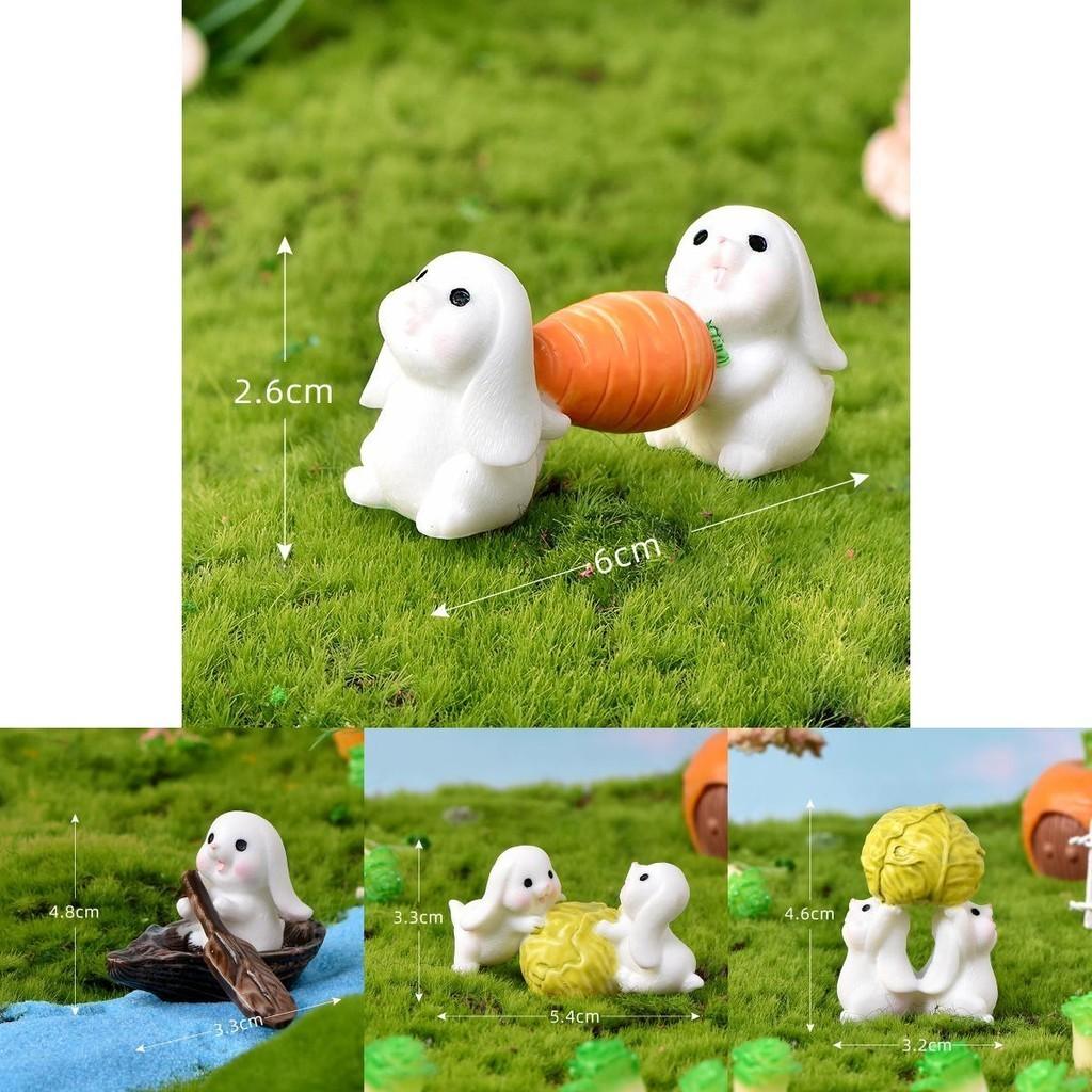 Cute Animal Resin Craft Rabbit Figurines Perfect For Plant Decorations And Terrariums