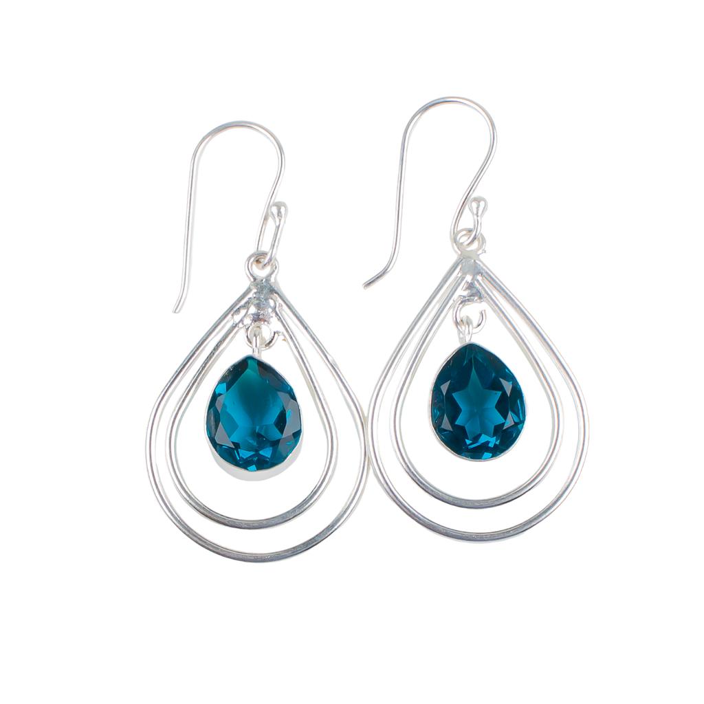 Apatite Gemstone 925 Sterling Silver Handmade Jewelry Earrings 2.00" For Women EE-34-12