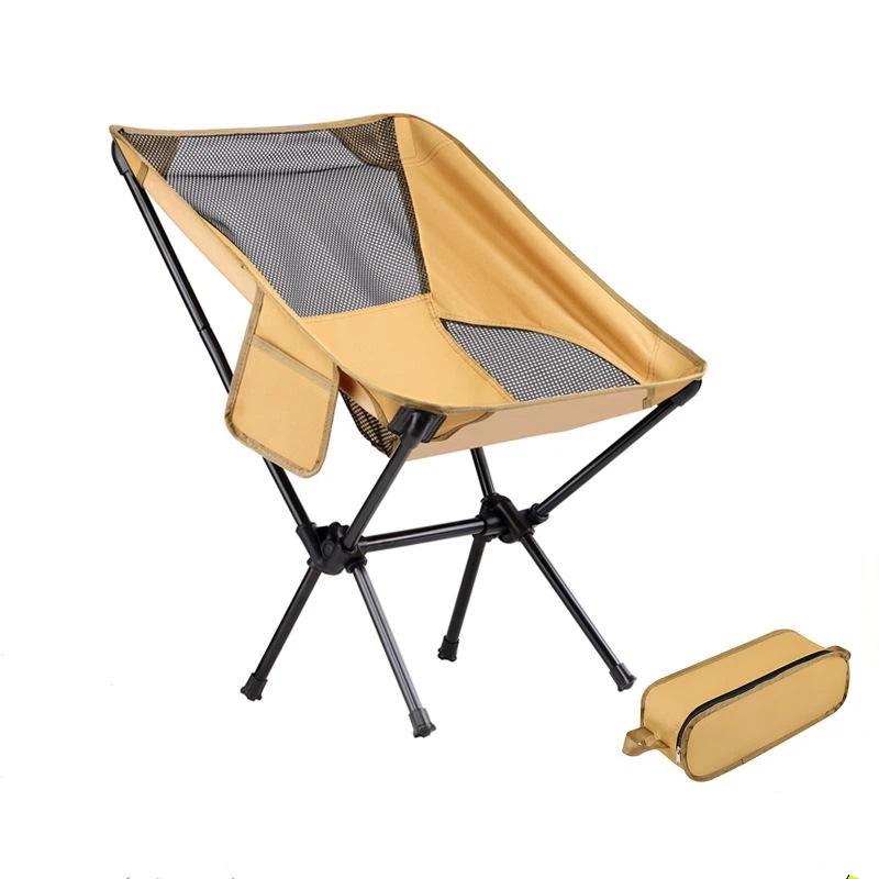 Compact Foldable Beach Chair with Carry Bag Lightweight Camping Seat for Outdoor Fishing Hiking Picnic Backpacking